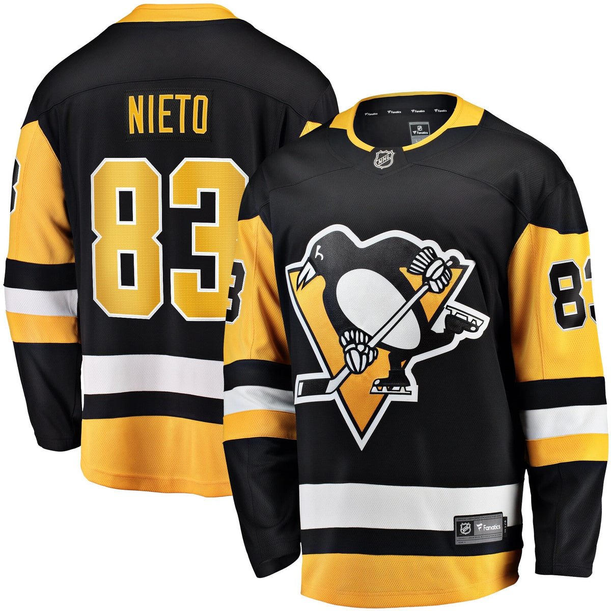 Pittsburgh Penguins Matt Nieto Black Home Breakaway Jersey product image 1, provided for visual reference and product detail
