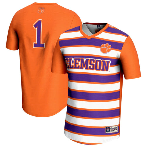 #1 Clemson Tigers Lightweight Soccer Fashion Jersey - Orange product image 1, provided for visual reference and product