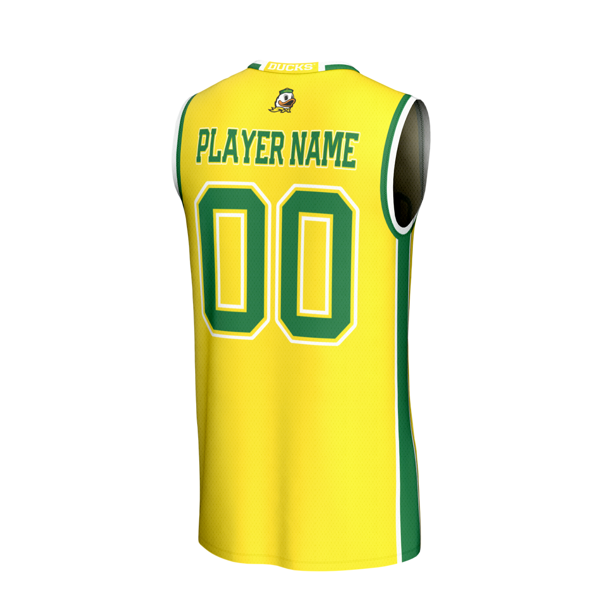 Oregon Ducks Lightweight Collegiate Basketball NIL Pick-A-Player Fashion Jersey - Yellow product image 4, provided for