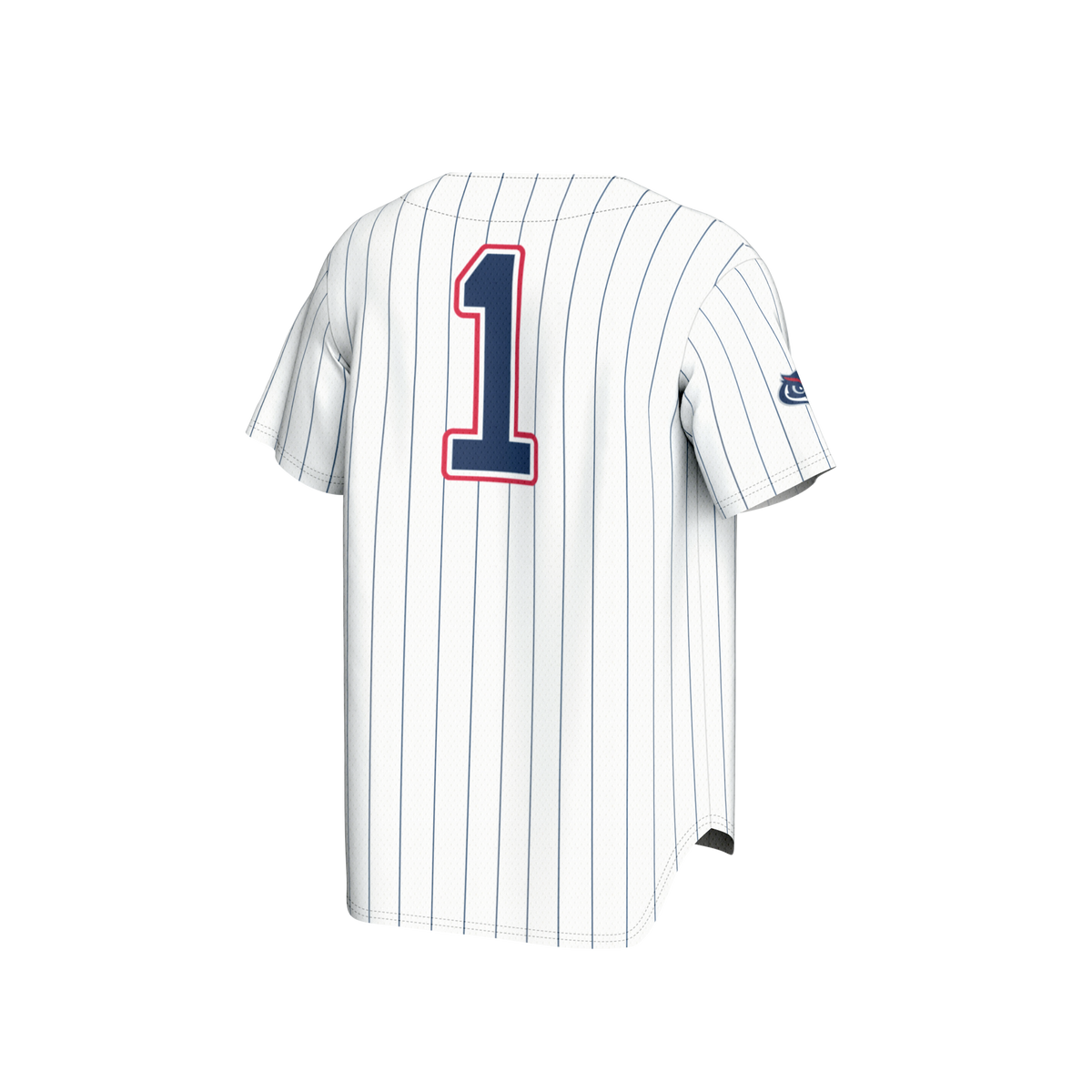 #1 Florida Atlantic Owls Collegiate Baseball Fashion Jersey - White product image 4, provided for visual reference and