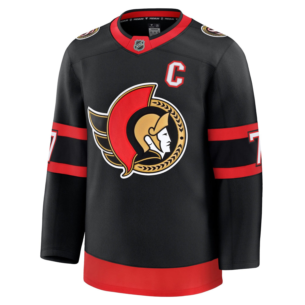 Ottawa Senators Brady Tkachuk Black Home Premium Jersey product image 3, provided for visual reference and product detail