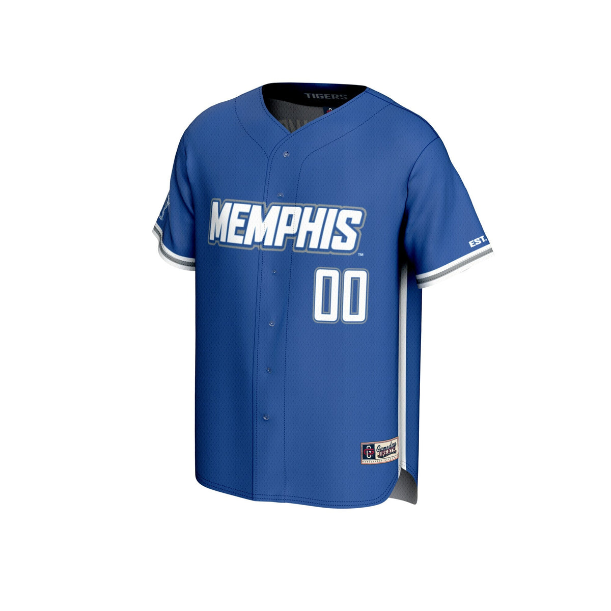 Memphis Tigers Lightweight Collegiate Baseball NIL Pick-A-Player Fashion Jersey - Royal product image 3, provided for visual