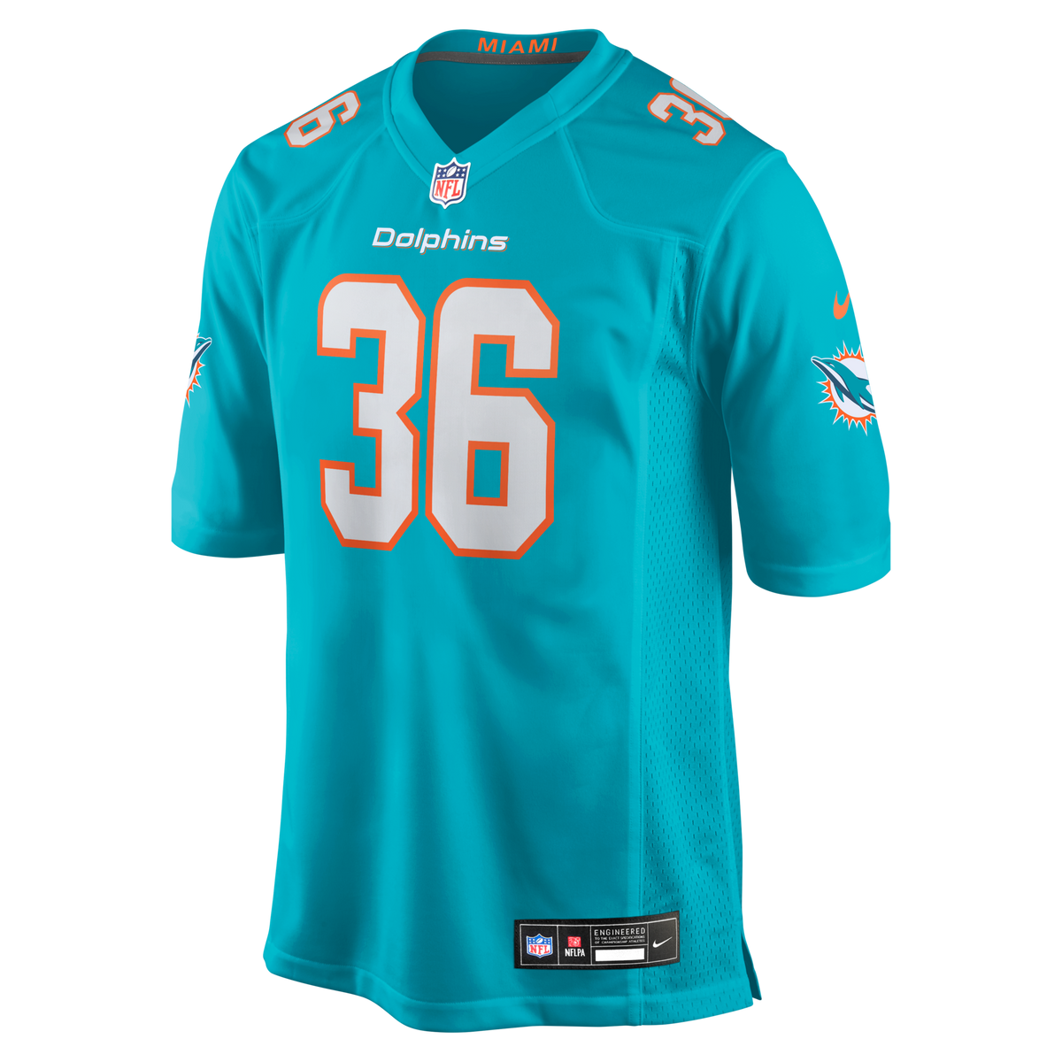 Miami Dolphins Storm Duck Aqua Game Jersey product image 2, provided for visual reference and product detail review