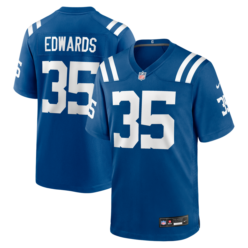 Indianapolis Colts Johnathan Edwards Royal Team Game Jersey product image 1, provided for visual reference and product