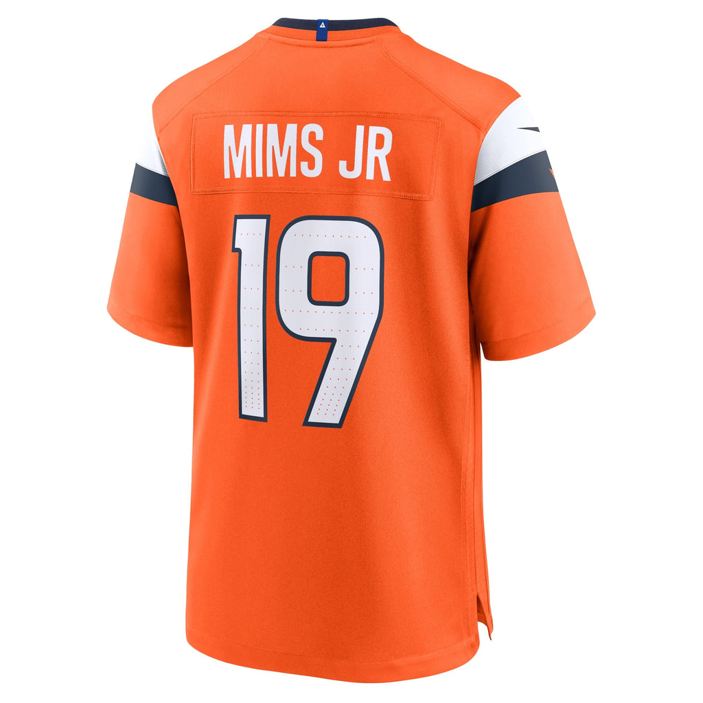 Denver Broncos Marvin Mims Jr Orange Team Game Jersey product image 3, provided for visual reference and product detail