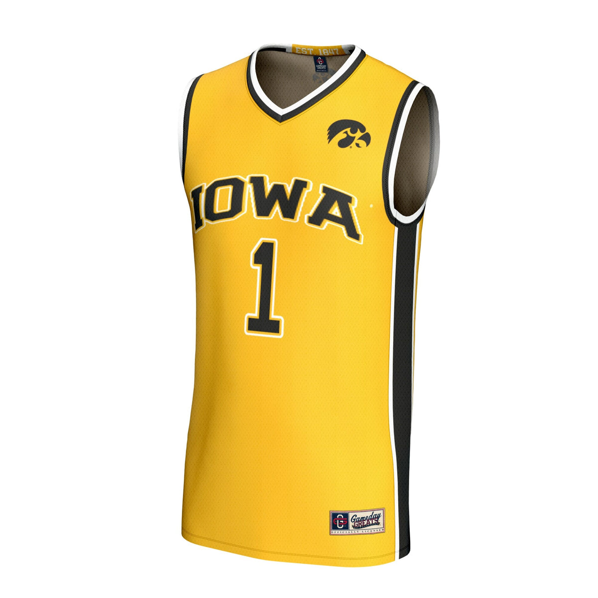 Iowa Hawkeyes Lightweight Collegiate Basketball Fashion Jersey - Gold product image 3, provided for visual reference and