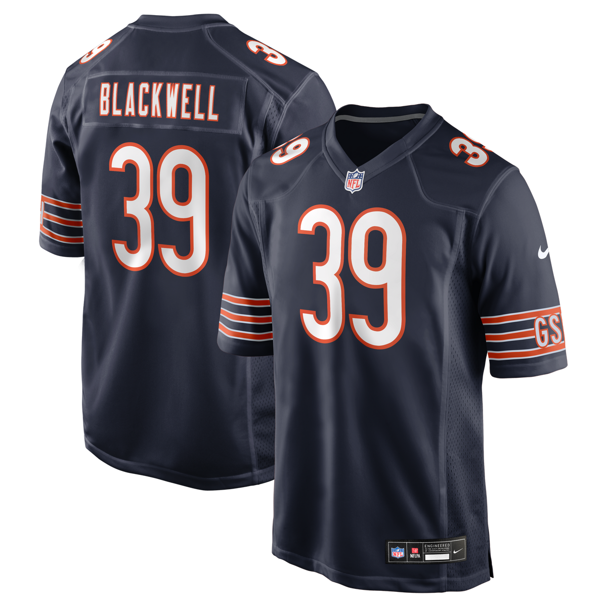 Chicago Bears Josh Blackwell Navy Game Player Jersey product image 2, provided for visual reference and product detail review