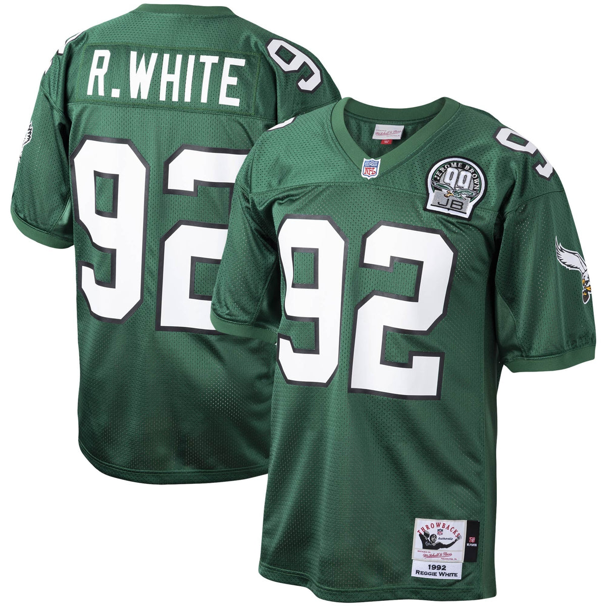 Philadelphia Eagles Reggie White Green Authentic Throwback Retired Player Jersey product image 1, provided for visual