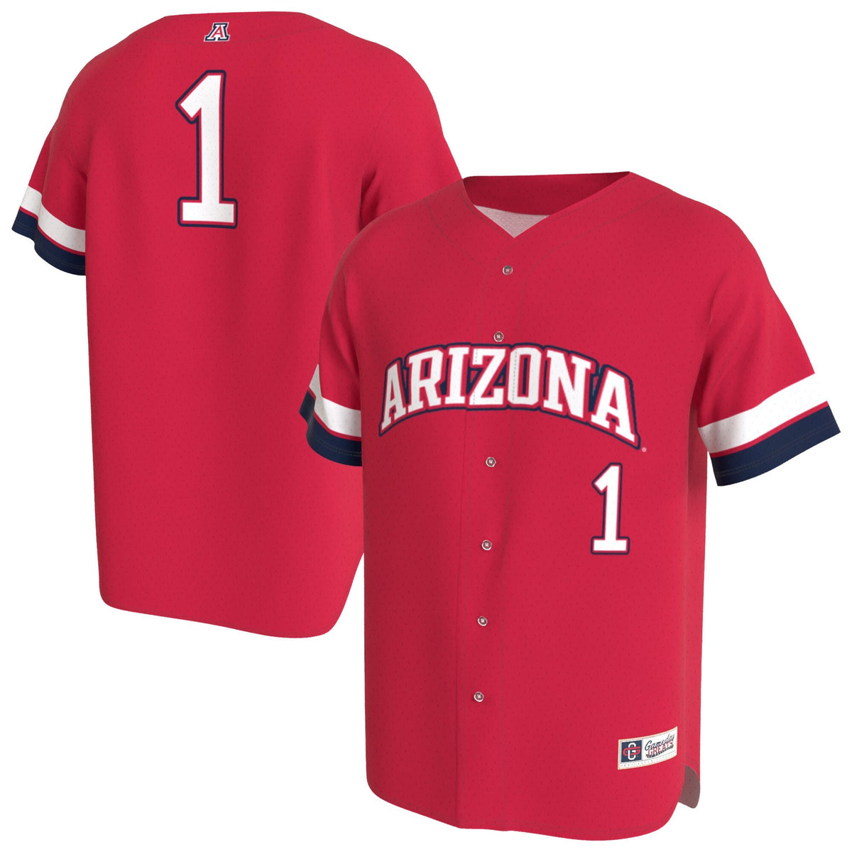 Arizona Wildcats Lightweight Collegiate Baseball Fashion Jersey - Red product image 2, provided for visual reference and