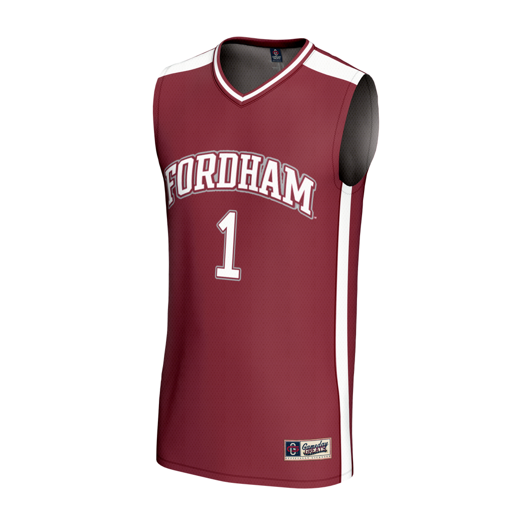 #1 Fordham Rams Lightweight Collegiate Basketball Fashion Jersey - Maroon product image 3, provided for visual reference and