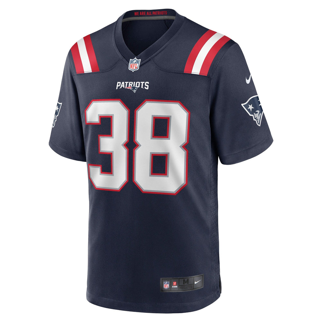 New England Patriots Rhamondre Stevenson Navy Game Jersey product image 3, provided for visual reference and product detail