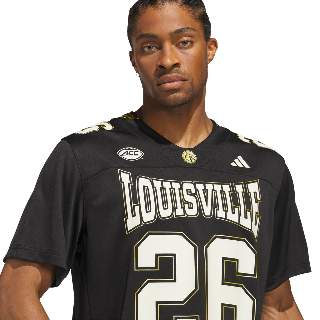 #26 Louisville Cardinals For the Ville Premier Strategy Jersey - Black product image 7, provided for visual reference and