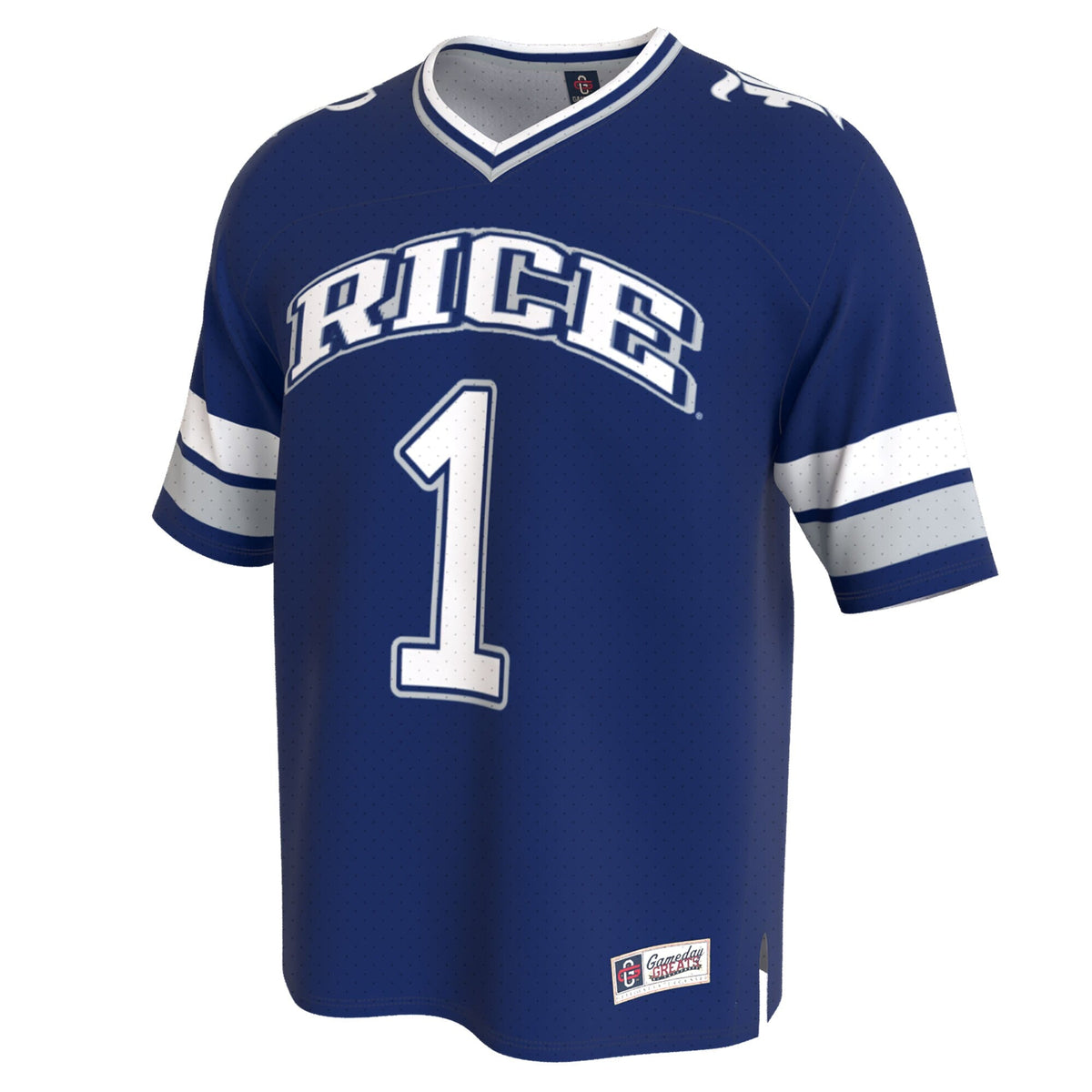 Rice Owls Lightweight Collegiate Football Fashion Jersey - Navy product image 3, provided for visual reference and product