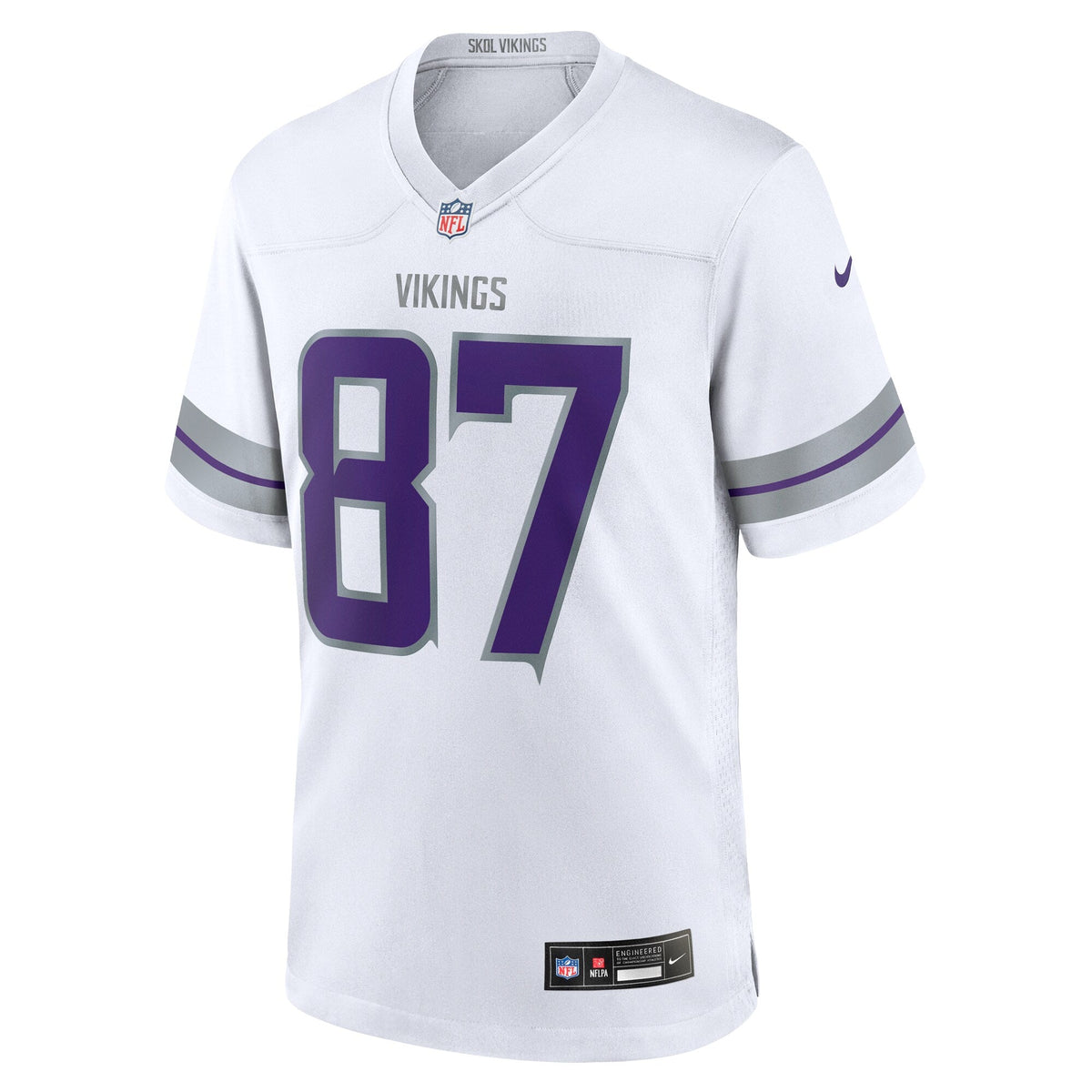 Minnesota Vikings T.J. Hockenson White Alternate Game Player Jersey product image 3, provided for visual reference and