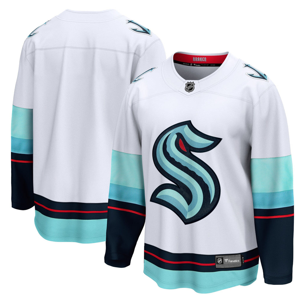 Seattle Kraken White Away Breakaway Jersey product image 2, provided for visual reference and product detail review