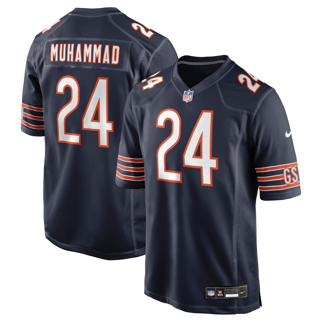 Chicago Bears Malik Muhammad Navy Team Game Jersey product image 1, provided for visual reference and product detail review