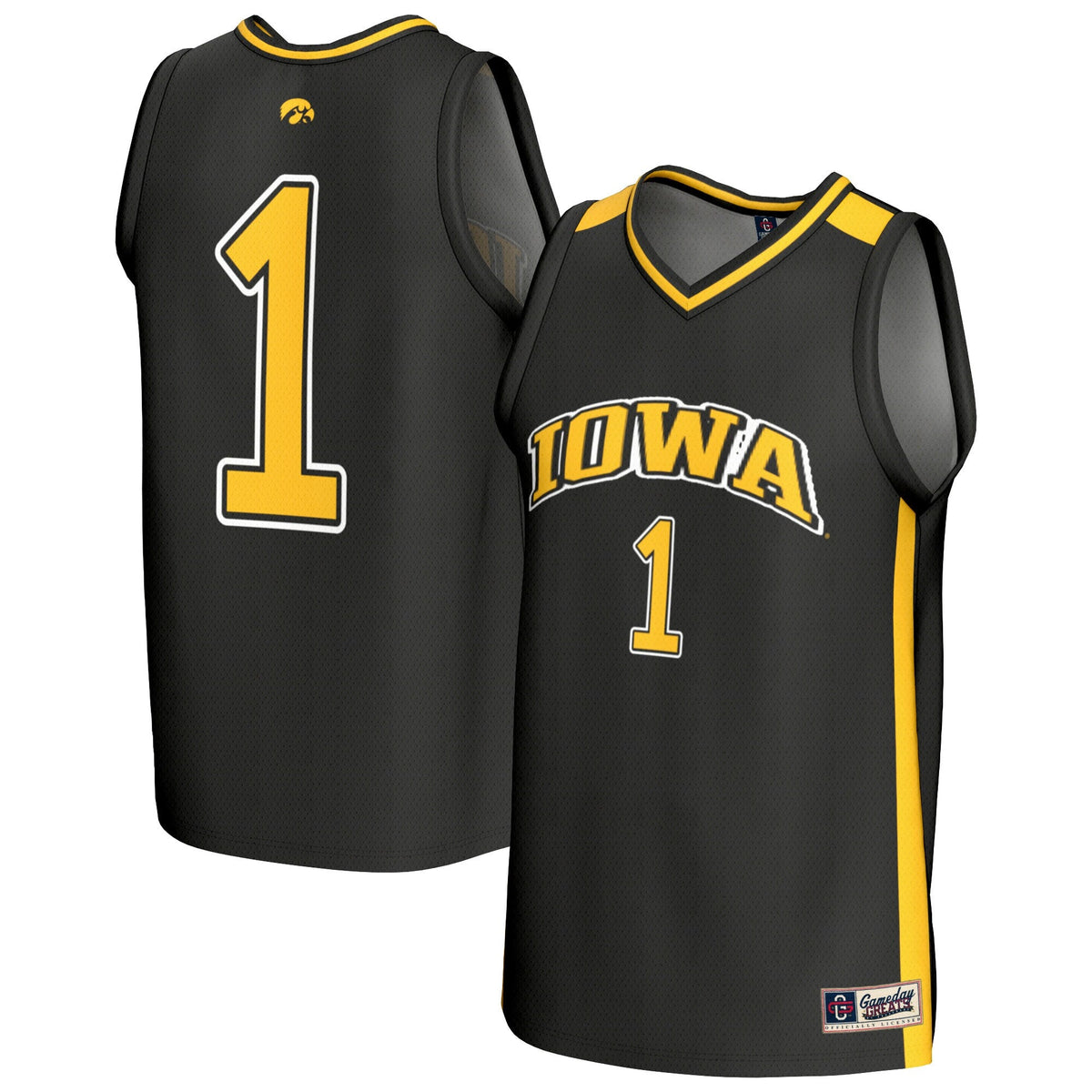 Iowa Hawkeyes Lightweight Collegiate Basketball Fashion Jersey - Black product image 1, provided for visual reference and