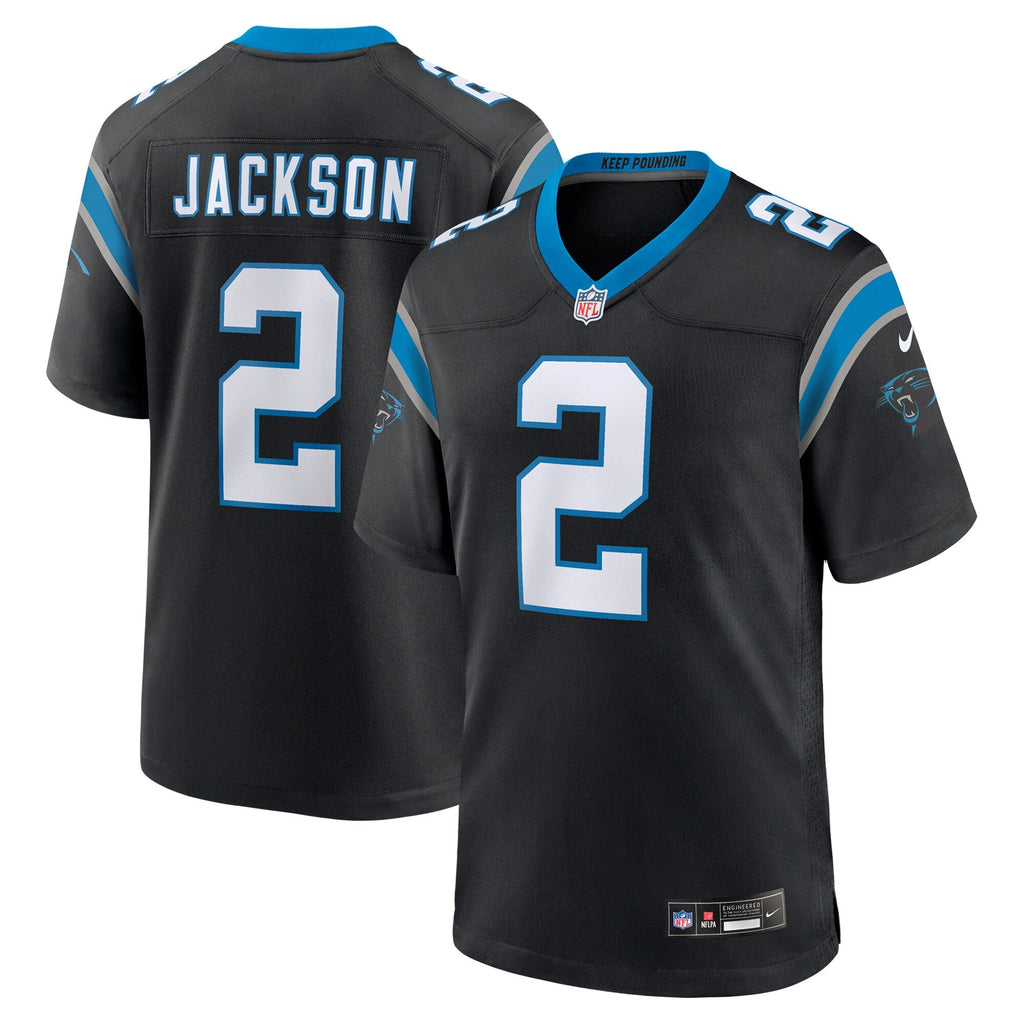 Carolina Panthers Mike Jackson Black Game Jersey product image 2, provided for visual reference and product detail review