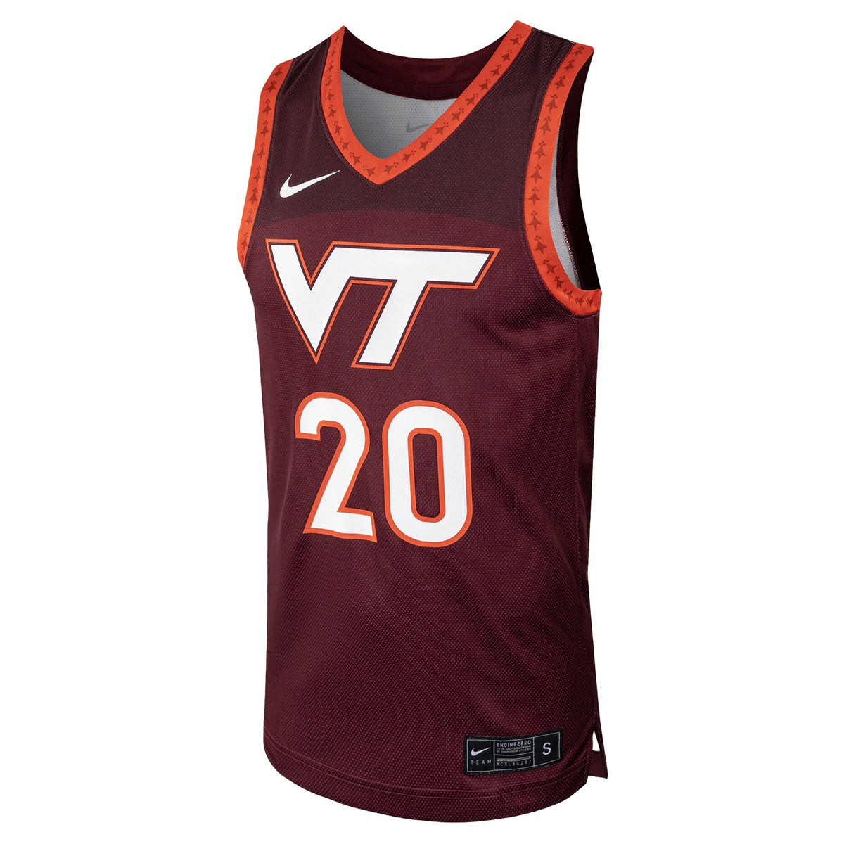 #20 Virginia Tech Hokies Replica Basketball Jersey - Maroon product image 3, provided for visual reference and product