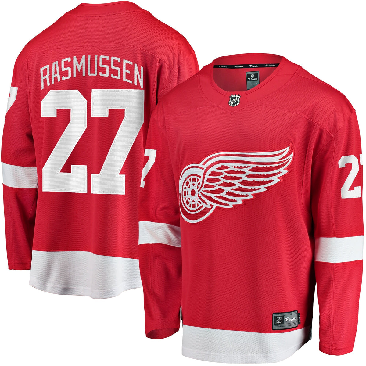 Detroit Red Wings Michael Rasmussen Red Home Breakaway Player Jersey product image 1, provided for visual reference and