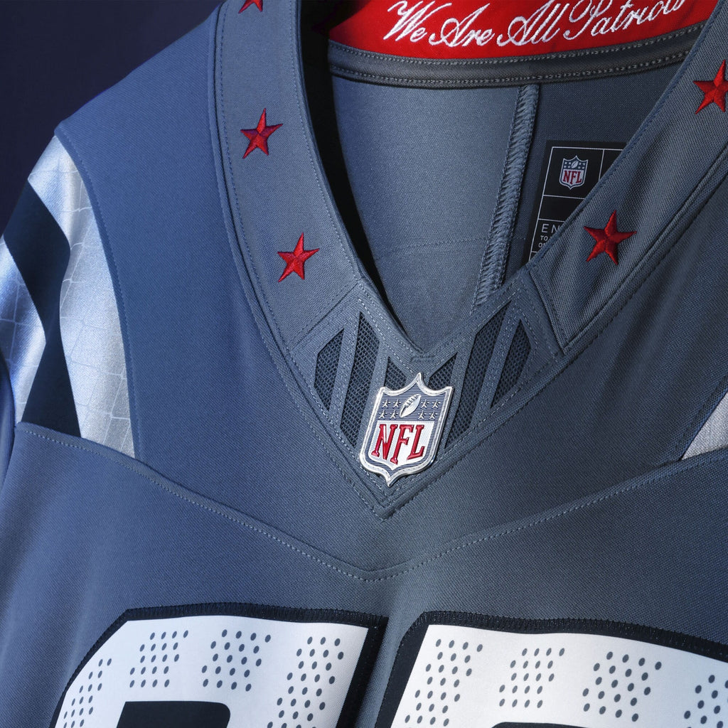New England Patriots Hunter Henry Storm Blue 2025 Rivalries Collection Stitched Limited Jersey product image 6, provided for