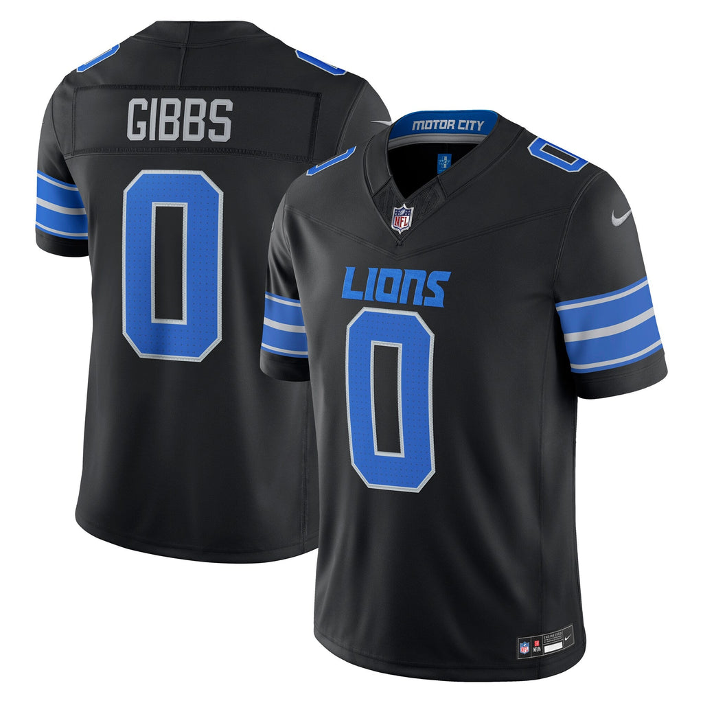 Detroit Lions Jahmyr Gibbs Black Alternate Vapor F.U.S.E. Stitched Limited Jersey product image 2, provided for visual