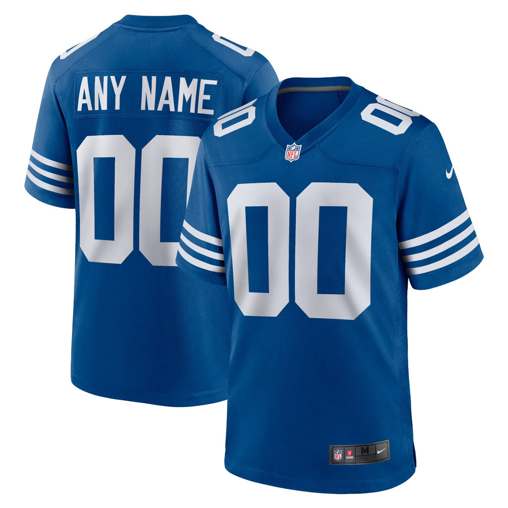 Indianapolis Colts Royal Alternate Custom Jersey product image 1, provided for visual reference and product detail review