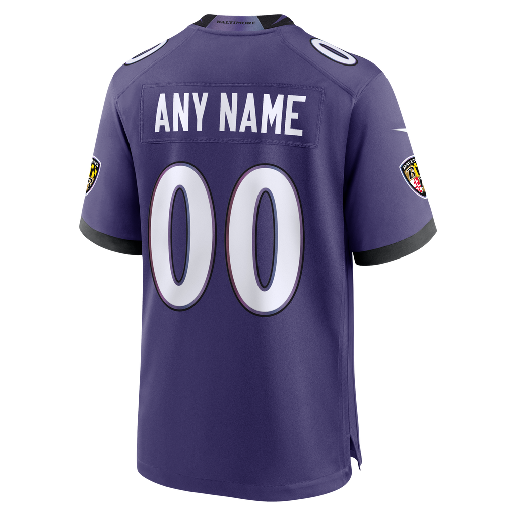 Baltimore Ravens Purple Custom Game Jersey product image 4, provided for visual reference and product detail review