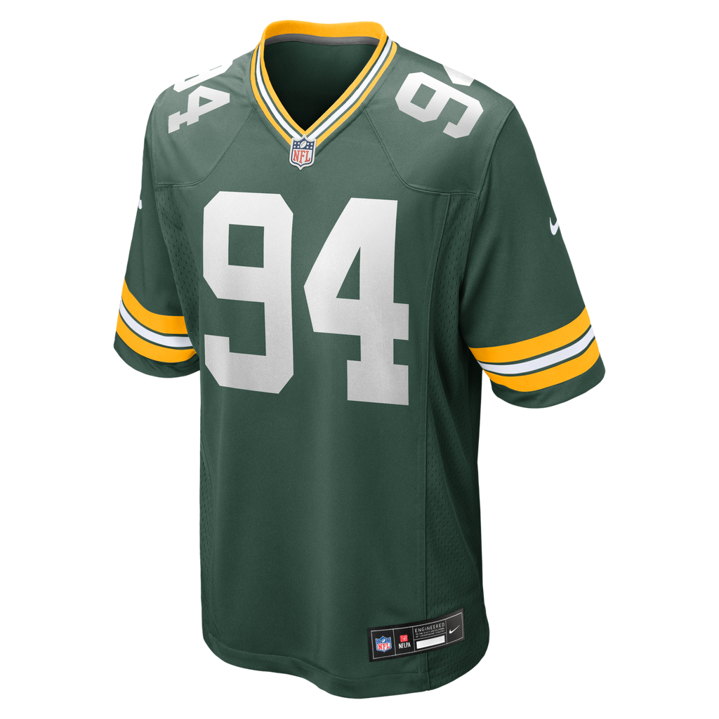 Green Bay Packers Karl Brooks Green Game Jersey product image 2, provided for visual reference and product detail review