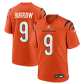 Cincinnati Bengals Joe Burrow Orange Alternate Game Jersey product image 1, provided for visual reference and product detail