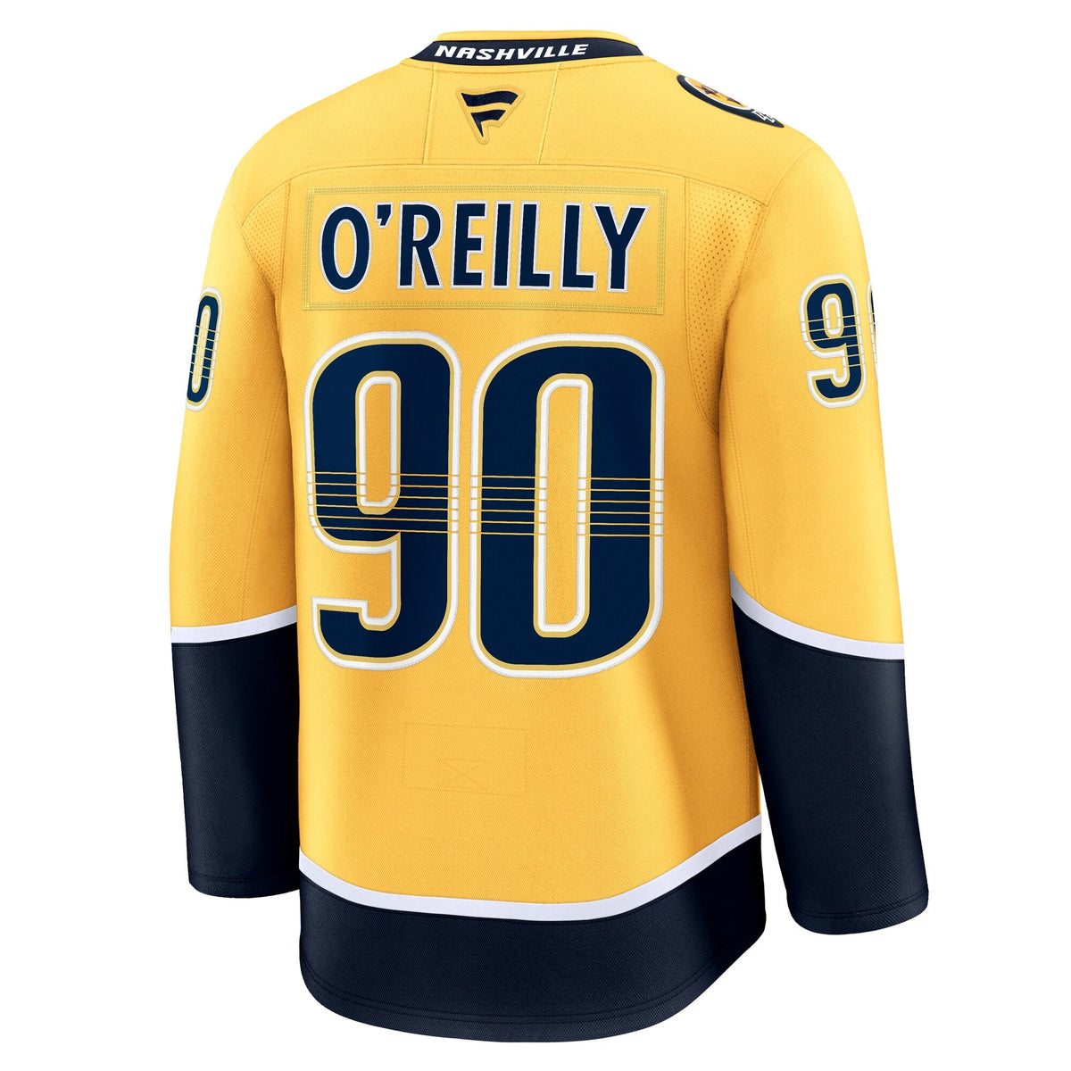 Nashville Predators Ryan O'Reilly Yellow Home Premium Jersey product image 4, provided for visual reference and product