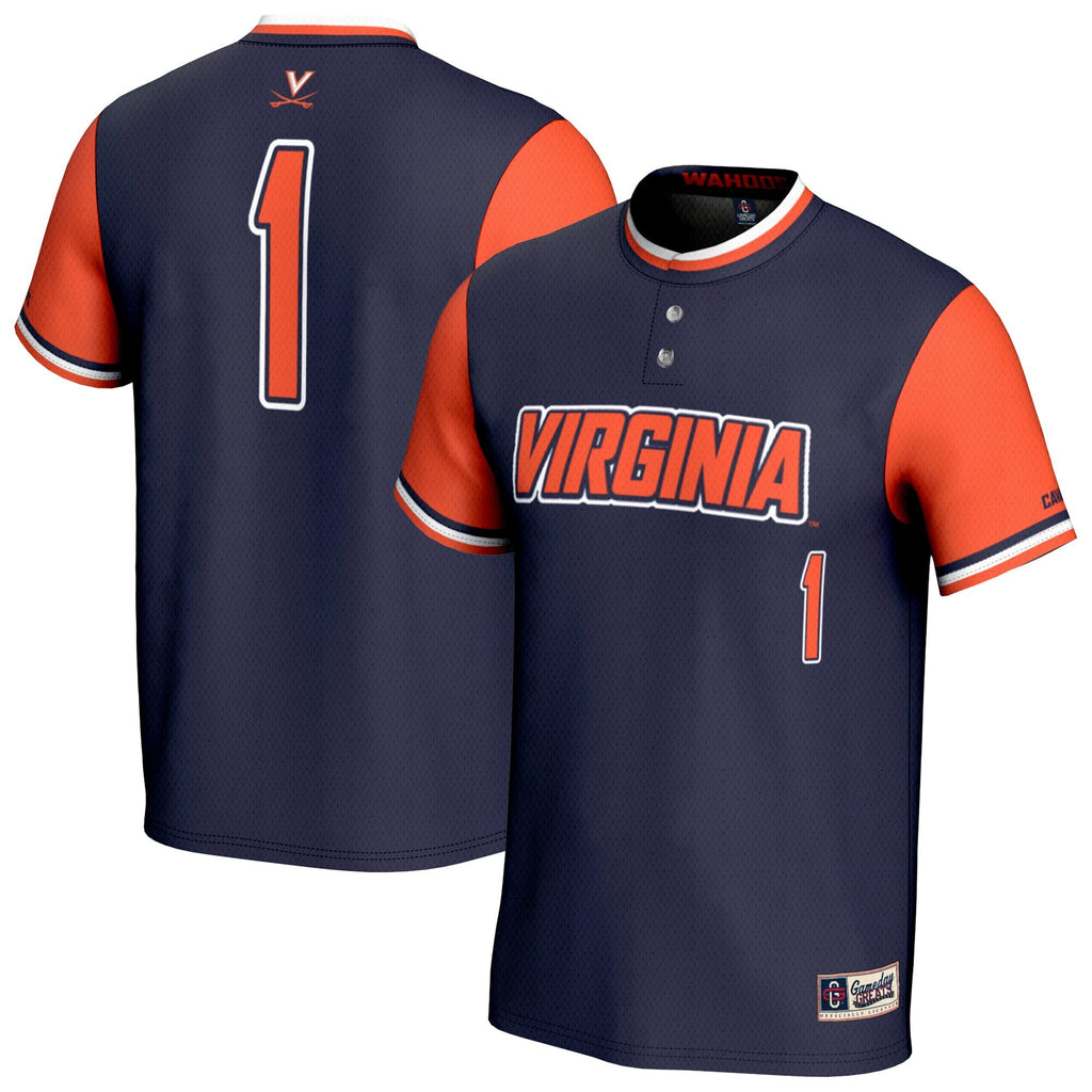 Virginia Cavaliers Lightweight Softball Fashion Jersey - Navy product image 2, provided for visual reference and product