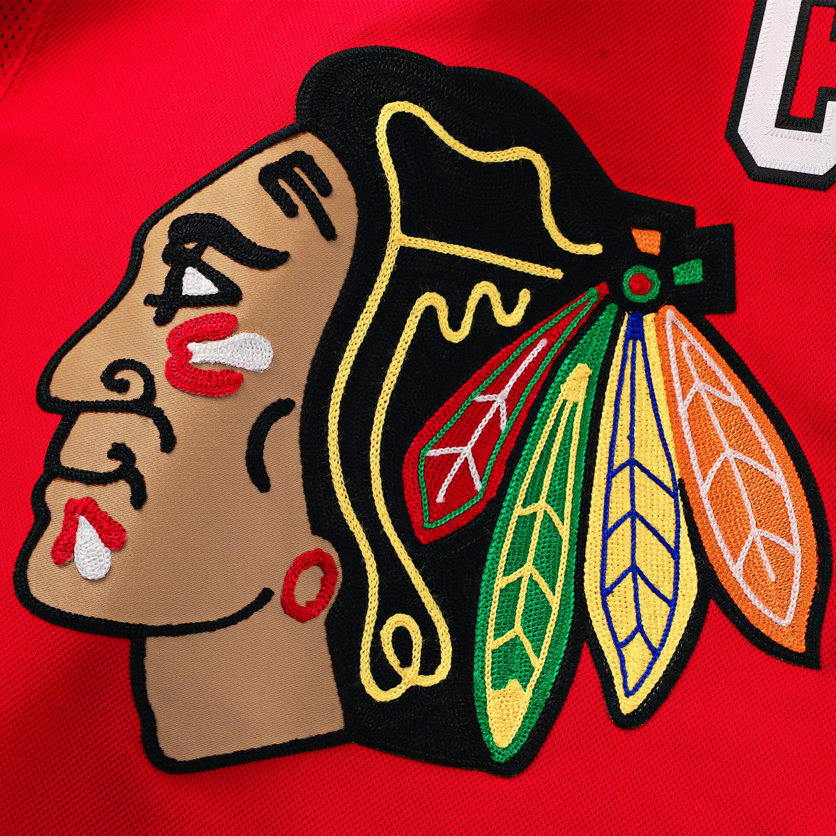Chicago Blackhawks Connor Bedard Red Home Premium Jersey product image 5, provided for visual reference and product detail