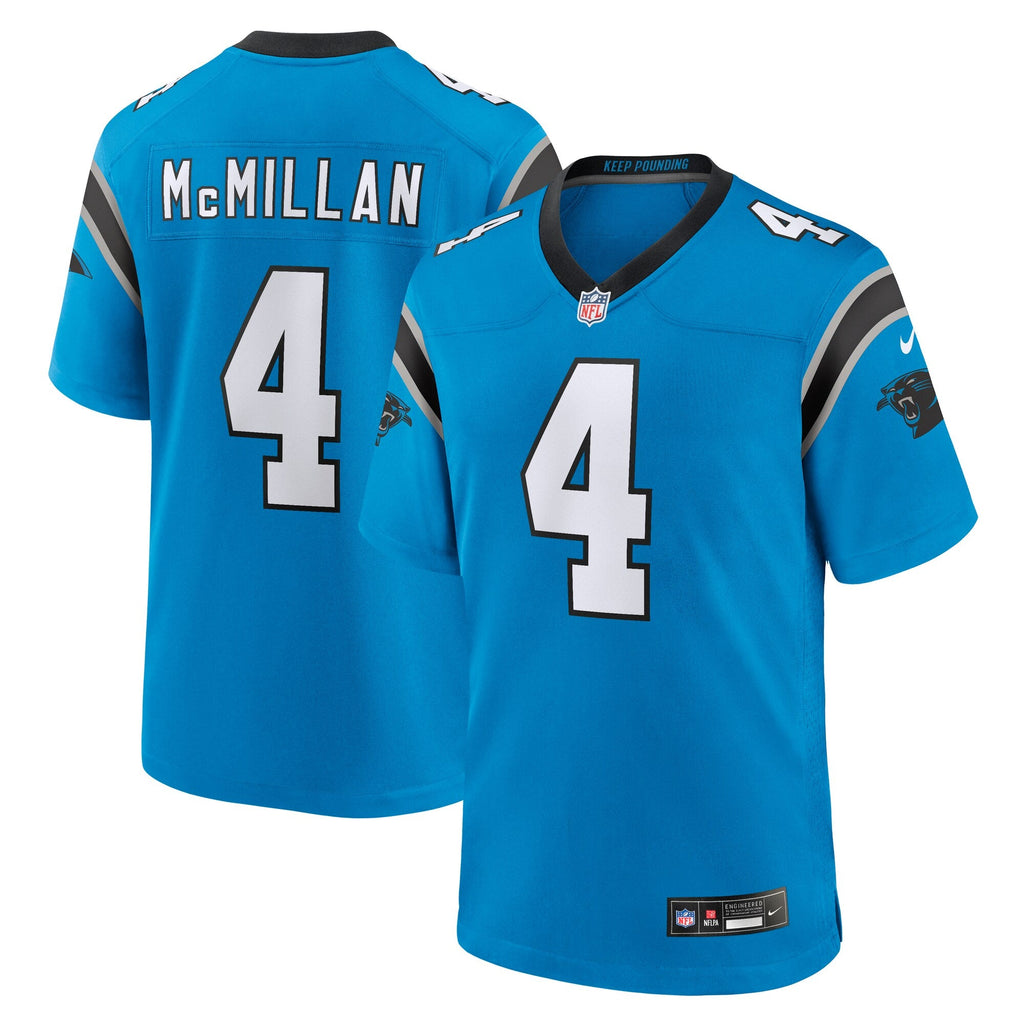Carolina Panthers Tetairoa McMillan Blue Alternate Game Jersey product image 1, provided for visual reference and product