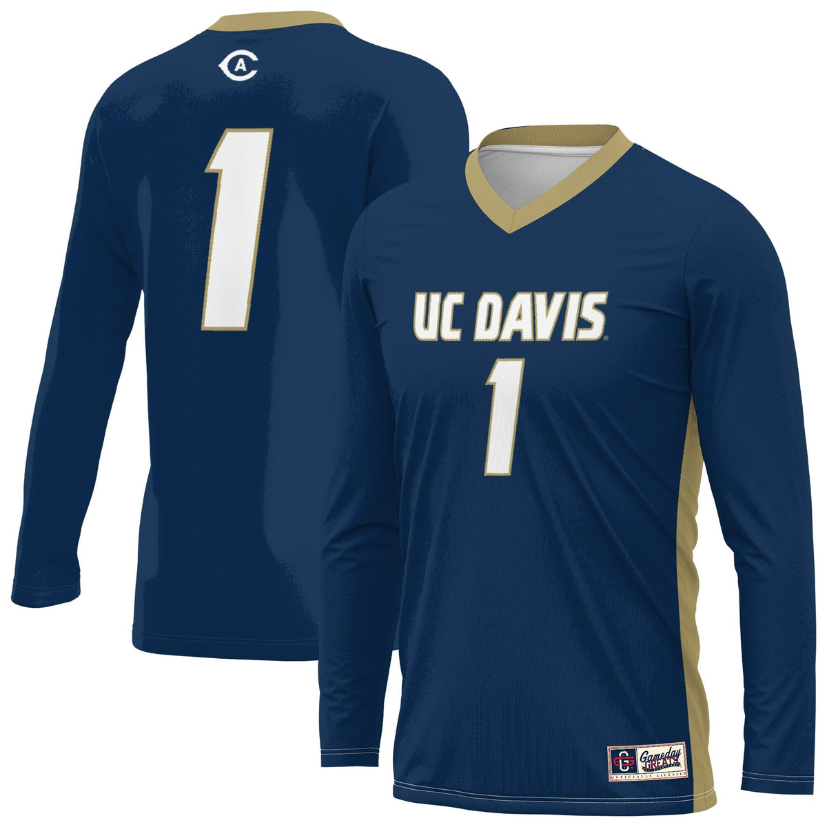 UC Davis Aggies Lightweight Collegiate Volleyball Fashion Jersey - Navy product image 1, provided for visual reference and