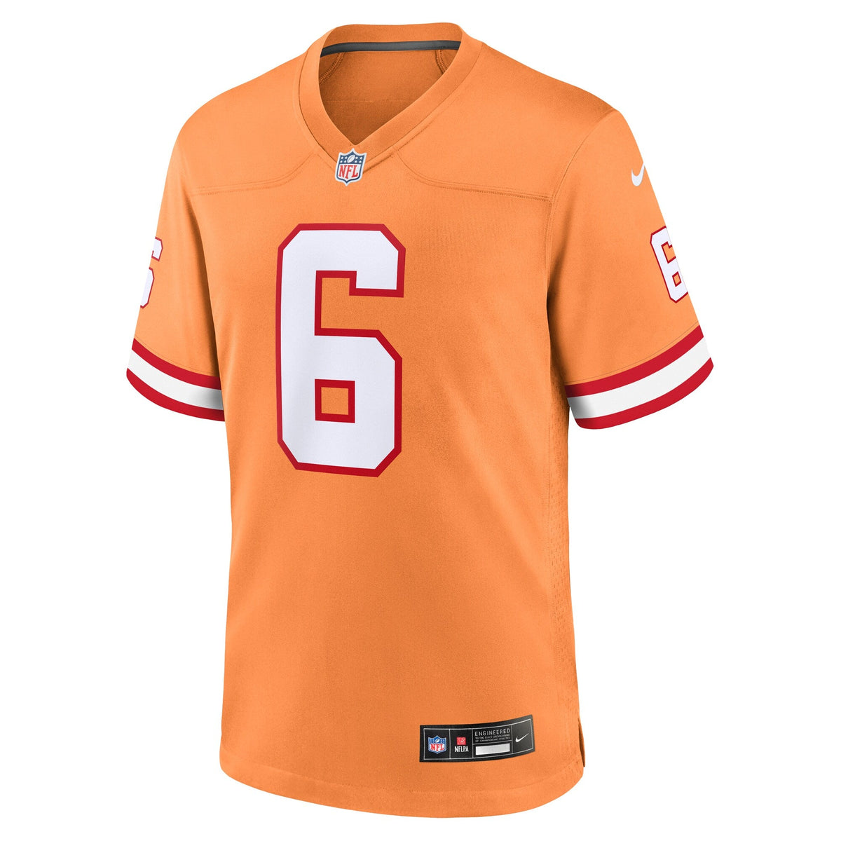 Tampa Bay Buccaneers Baker Mayfield Orange Throwback Game Jersey product image 3, provided for visual reference and product