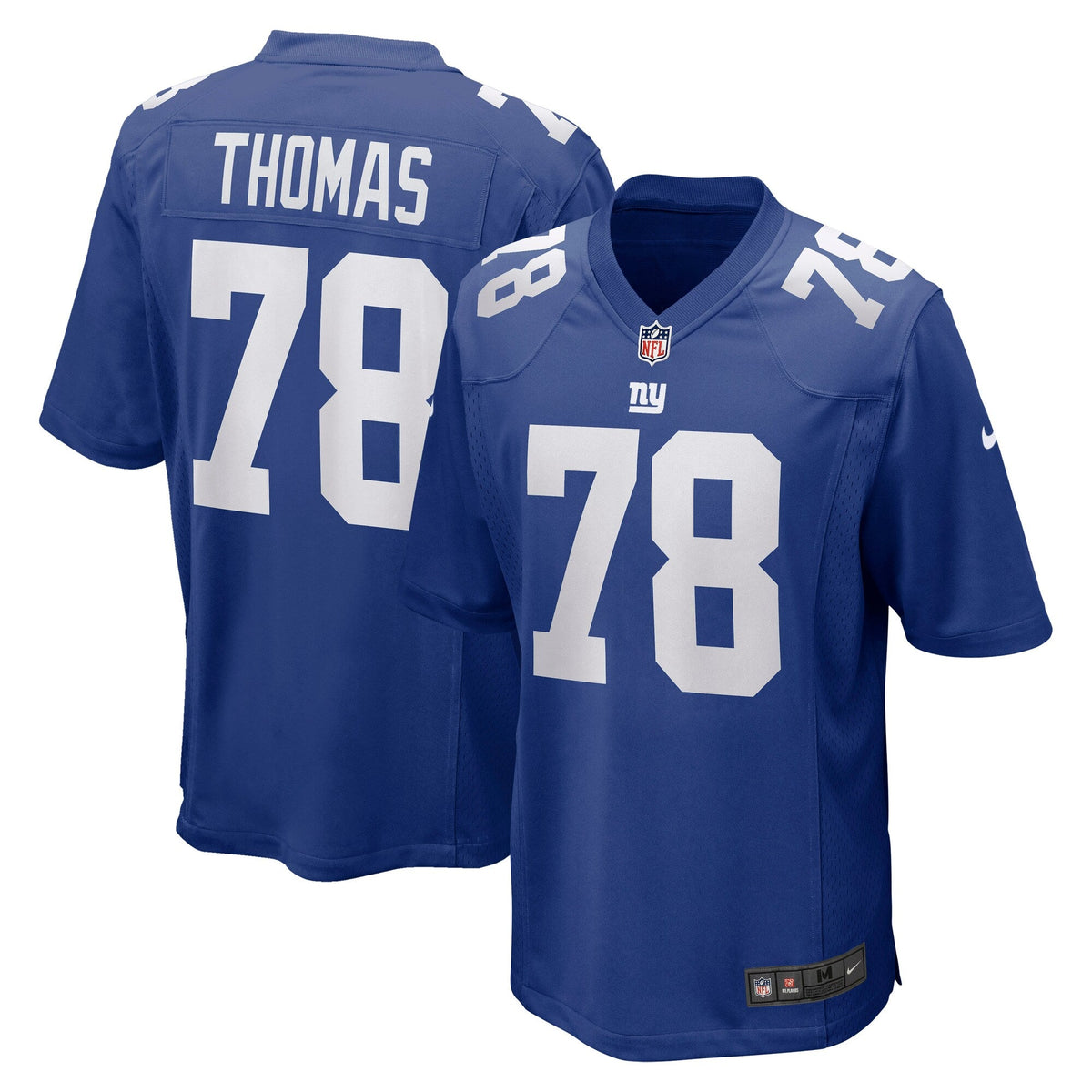 New York Giants Andrew Thomas Royal Player Game Jersey product image 1, provided for visual reference and product detail