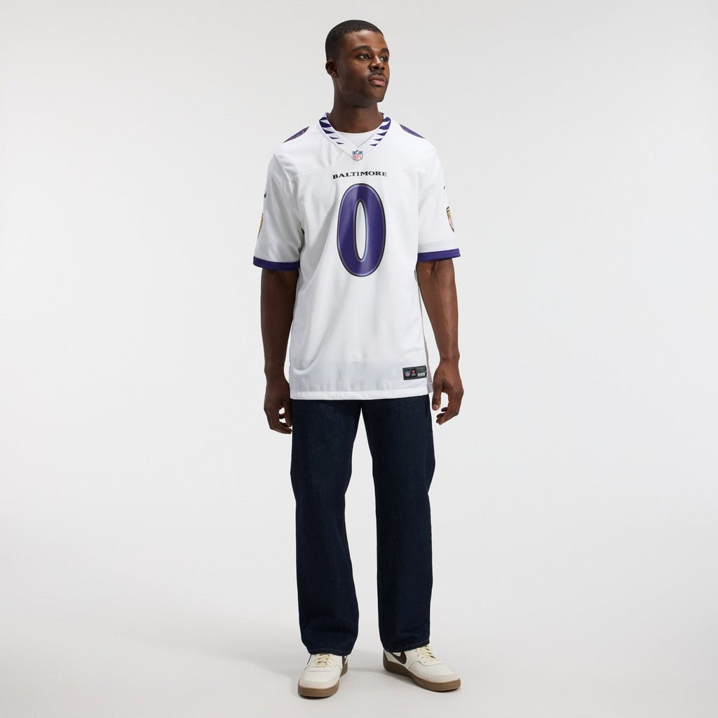 Baltimore Ravens Roquan Smith White Game Jersey product image 5, provided for visual reference and product detail review