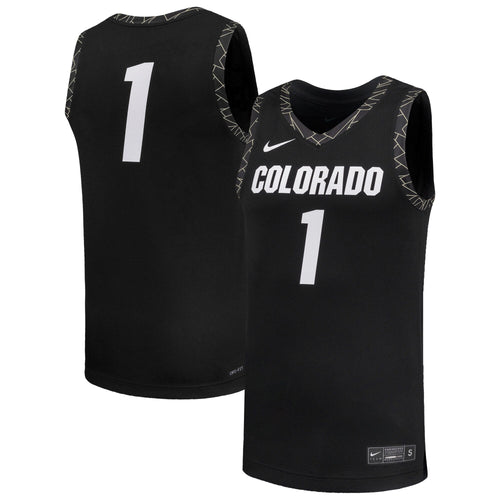 #1 Colorado Buffaloes Replica Basketball Jersey - Black product image 1, provided for visual reference and product detail