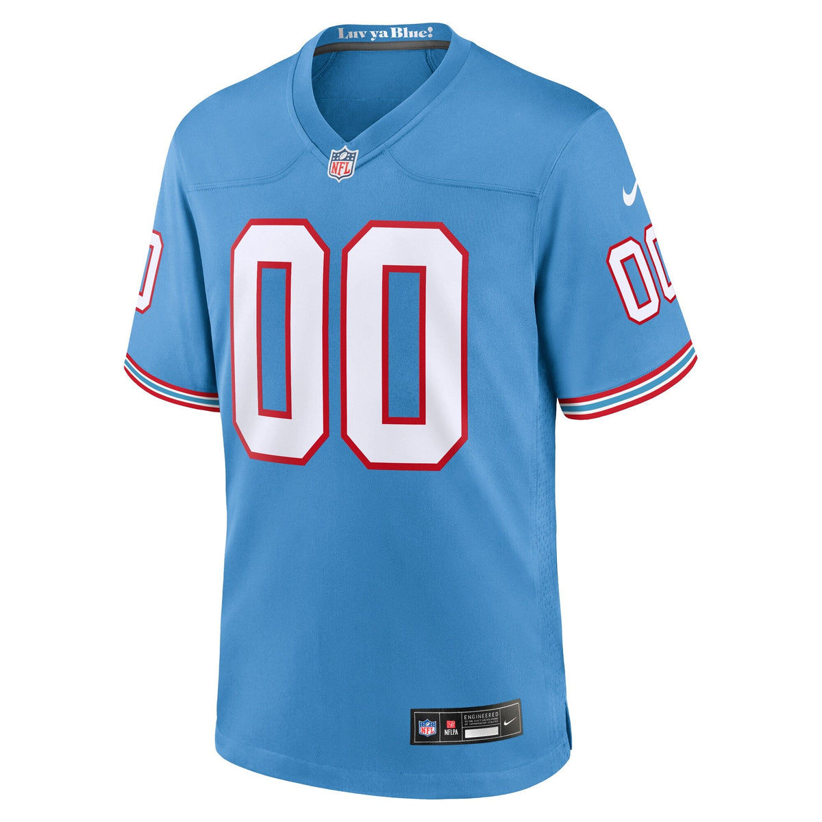 Tennessee Titans Light Blue Oilers Throwback Custom Game Jersey product image 3, provided for visual reference and product