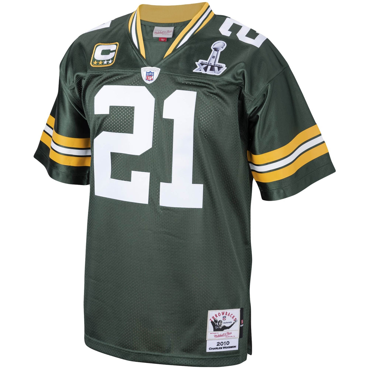 Bay Packers 2010 Charles Woodson Green Authentic Throwback Retired Player Jersey - Green product image 3, provided for