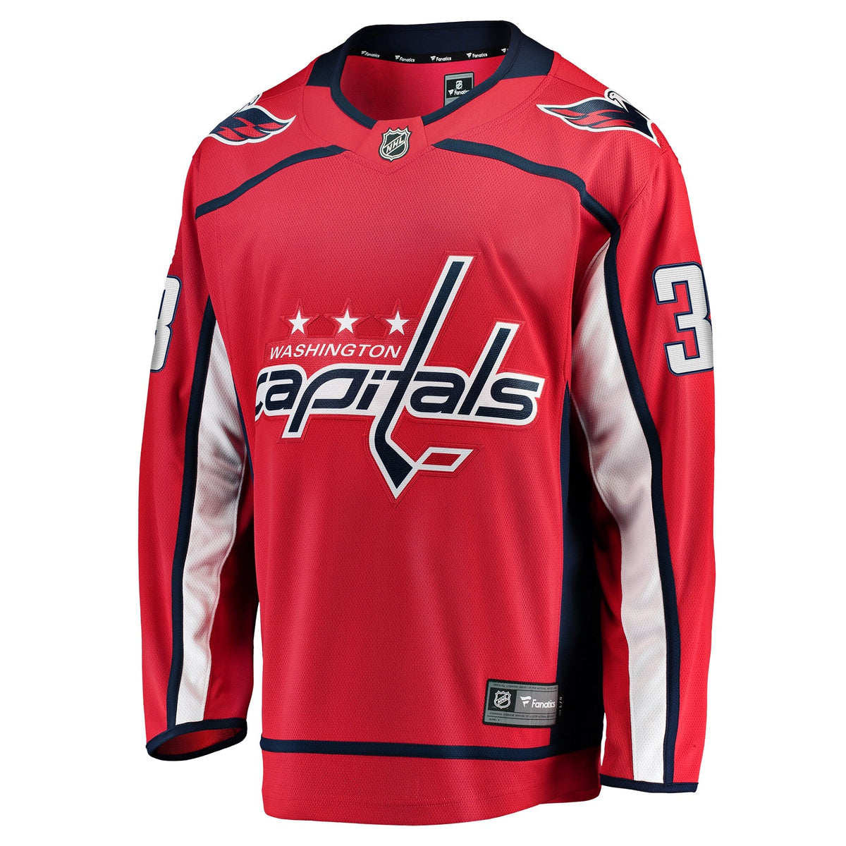 Washington Capitals Rasmus Sandin Red Home Breakaway Jersey product image 3, provided for visual reference and product