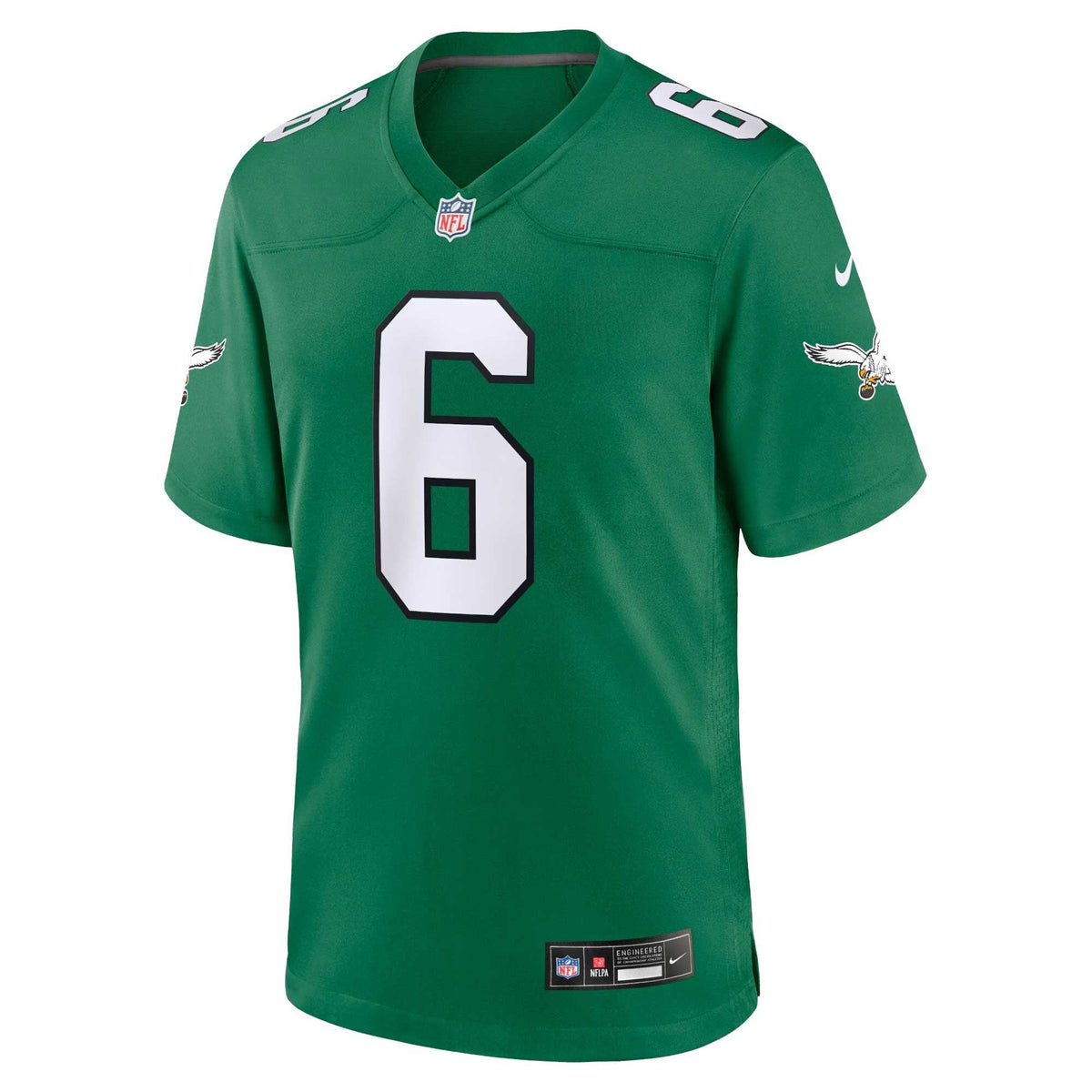 Philadelphia Eagles DeVonta Smith Kelly Green Alternate Game Player Jersey product image 7, provided for visual reference