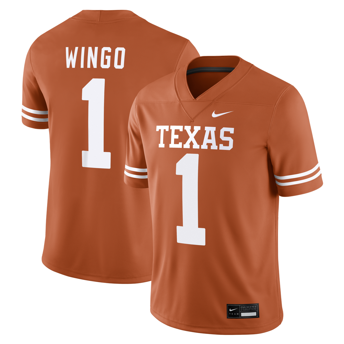 Ryan Wingo Texas Longhorns Game Football Jersey - Texas Orange product image 2, provided for visual reference and product