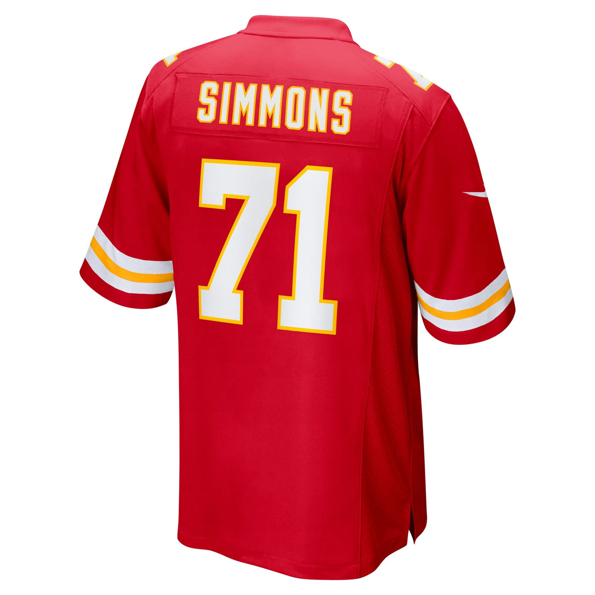 Kansas City Chiefs Josh Simmons Red Game Jersey product image 3, provided for visual reference and product detail review