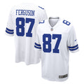 Dallas Cowboys Jake Ferguson White Game Jersey product image 1, provided for visual reference and product detail review