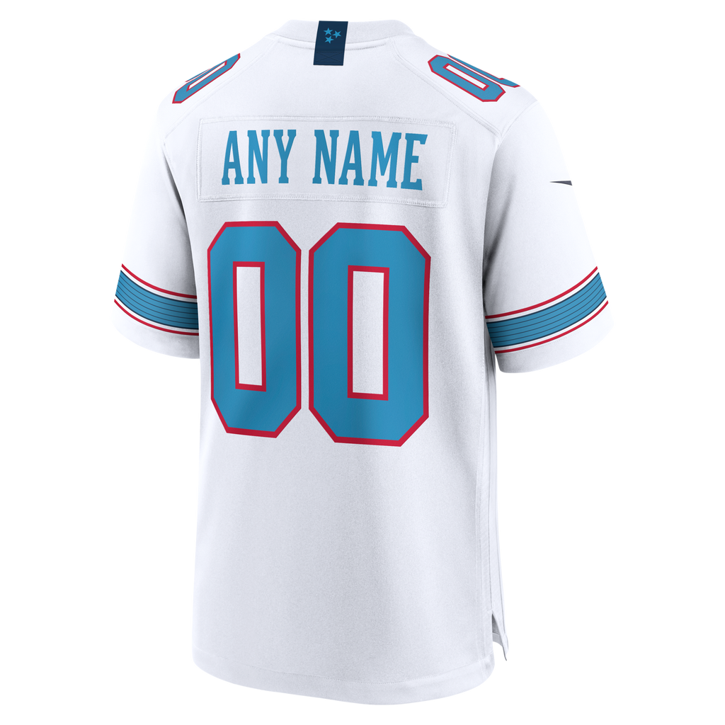 Tennessee Titans White Game Custom Jersey product image 4, provided for visual reference and product detail review