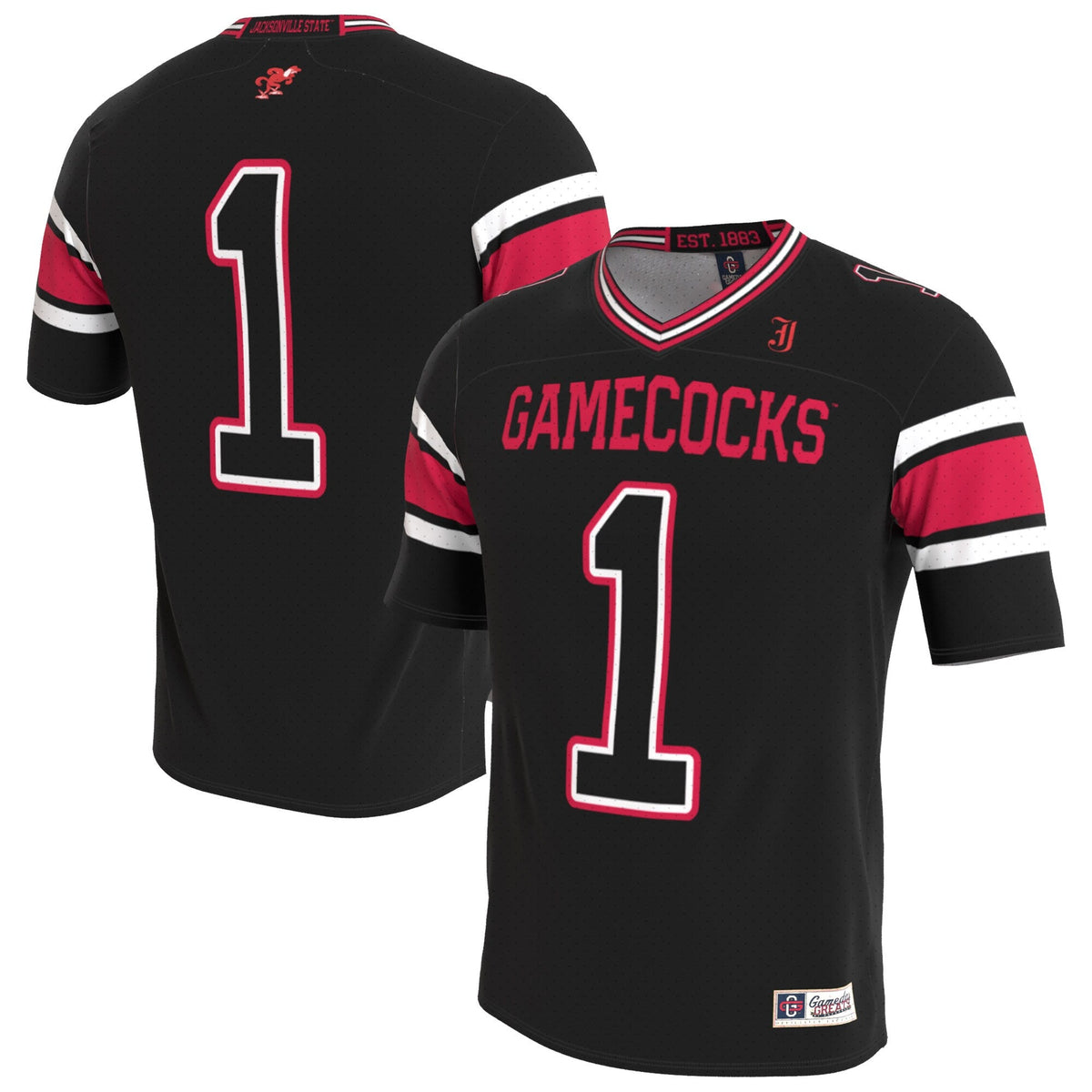 Jacksonville State Gamecocks Lightweight Collegiate Football Blackout Fashion Jersey product image 2, provided for visual