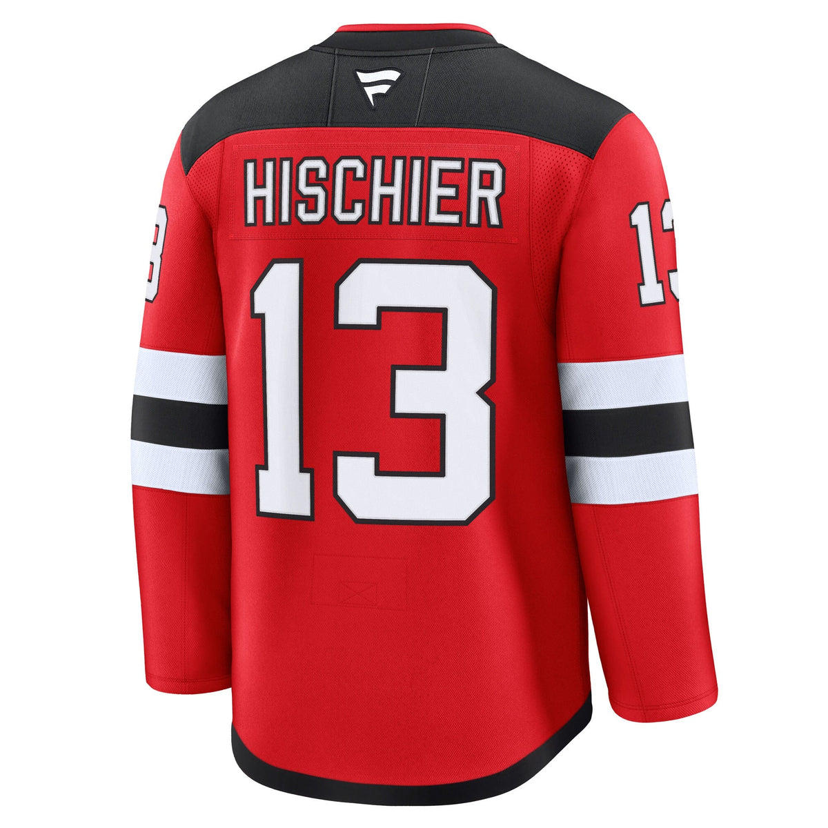 New Jersey Devils Nico Hischier Red Home Premium Jersey product image 4, provided for visual reference and product detail