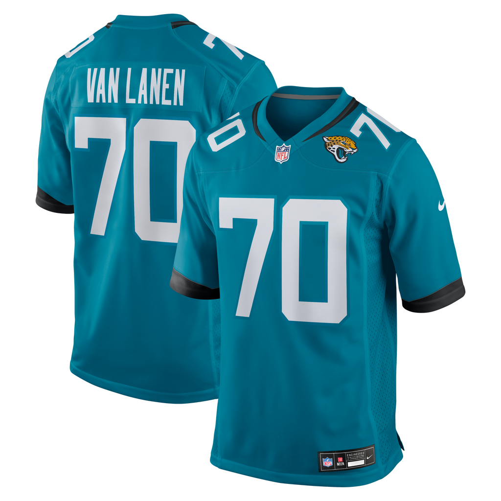 Jacksonville Jaguars Cole Van Lanen Teal Game Player Jersey product image 1, provided for visual reference and product